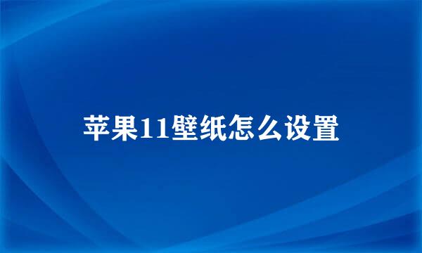 苹果11壁纸怎么设置