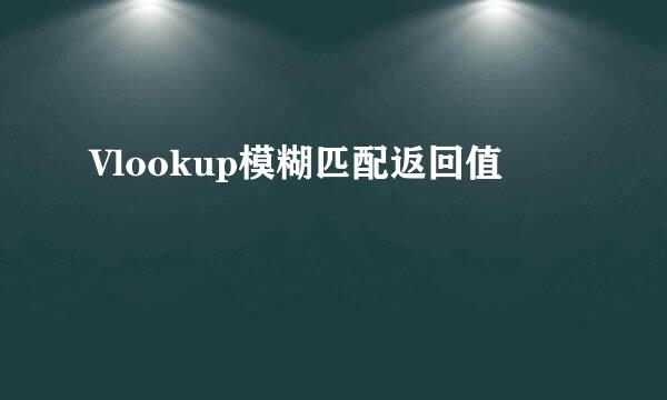 Vlookup模糊匹配返回值