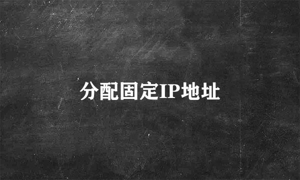 分配固定IP地址