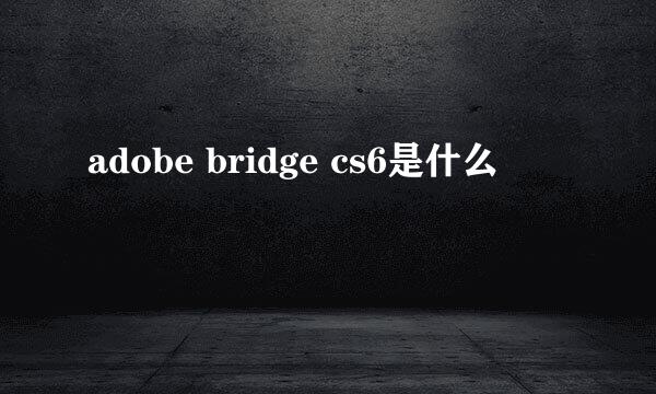 adobe bridge cs6是什么