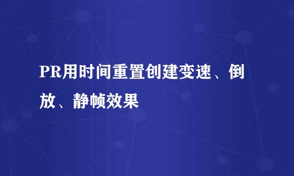 PR用时间重置创建变速、倒放、静帧效果