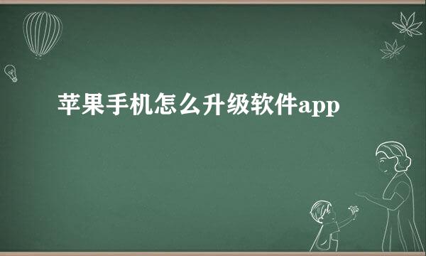 苹果手机怎么升级软件app
