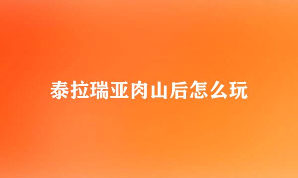 泰拉瑞亚肉山后怎么玩
