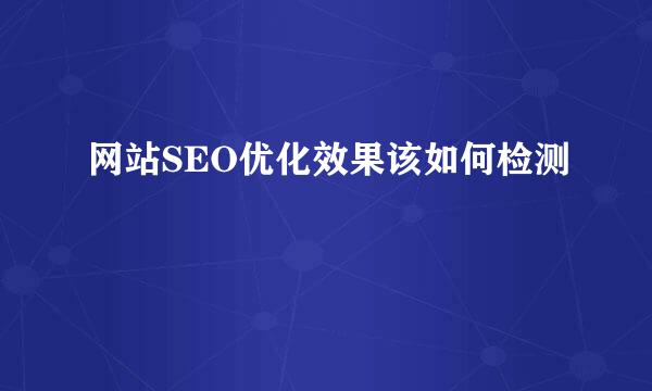 网站SEO优化效果该如何检测