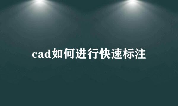 cad如何进行快速标注