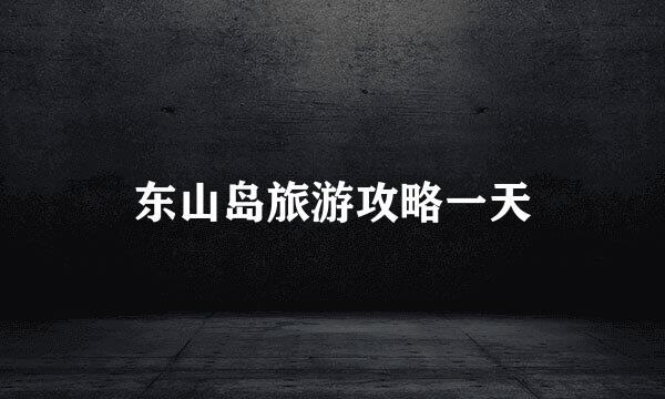 东山岛旅游攻略一天