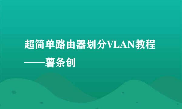 超简单路由器划分VLAN教程——薯条创