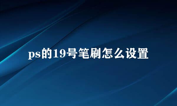 ps的19号笔刷怎么设置