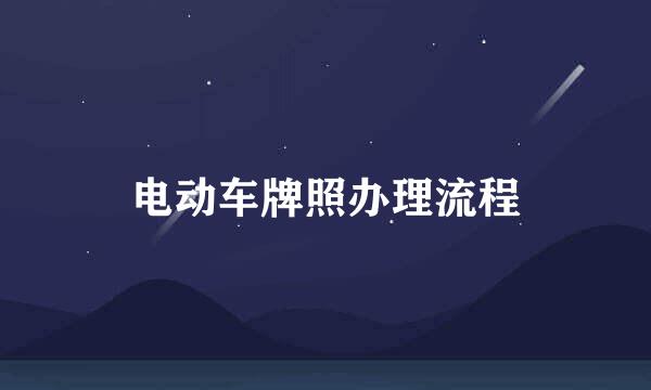 电动车牌照办理流程