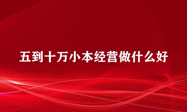 五到十万小本经营做什么好