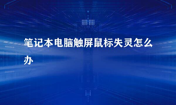 笔记本电脑触屏鼠标失灵怎么办