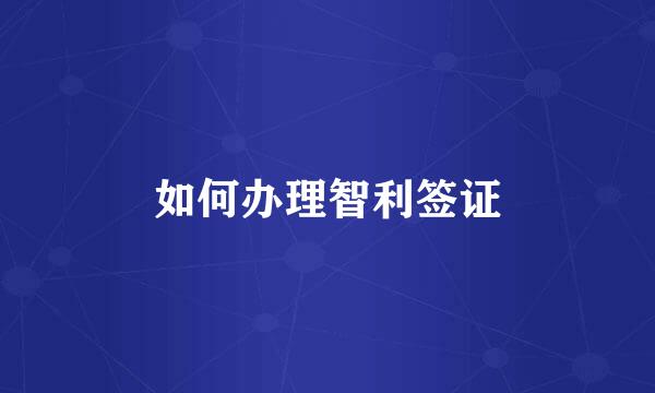 如何办理智利签证