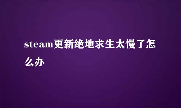steam更新绝地求生太慢了怎么办