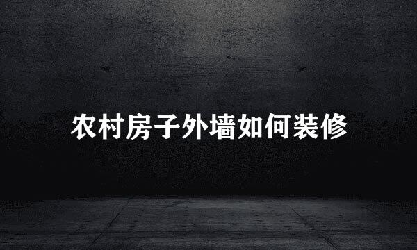农村房子外墙如何装修