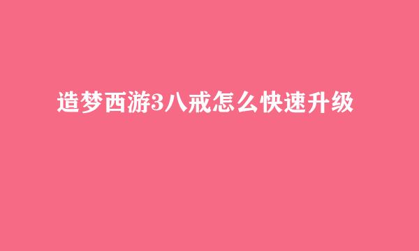 造梦西游3八戒怎么快速升级