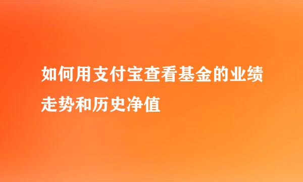 如何用支付宝查看基金的业绩走势和历史净值