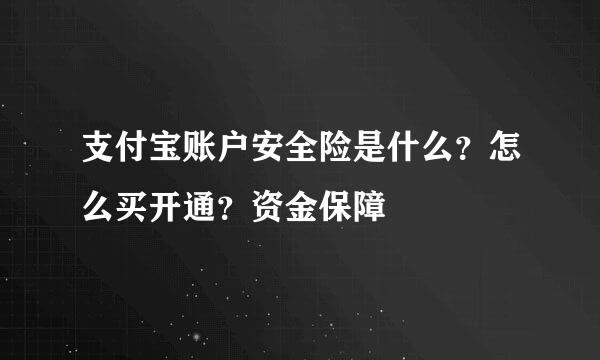 支付宝账户安全险是什么？怎么买开通？资金保障