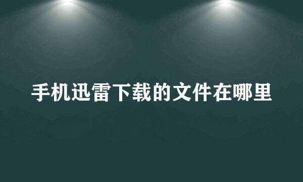 手机迅雷下载的文件在哪里
