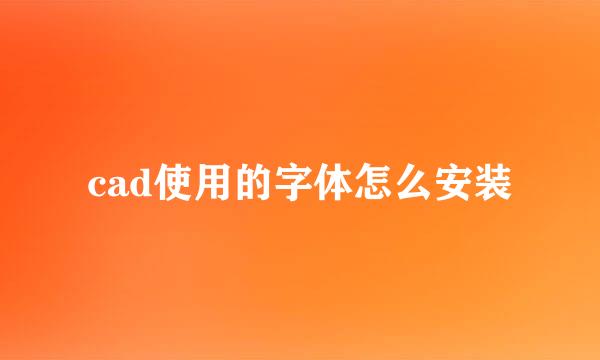 cad使用的字体怎么安装