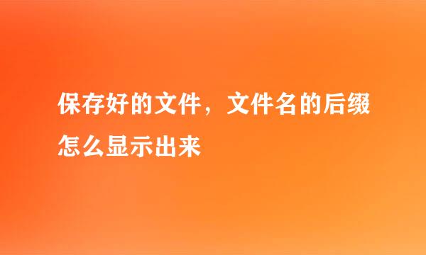 保存好的文件，文件名的后缀怎么显示出来