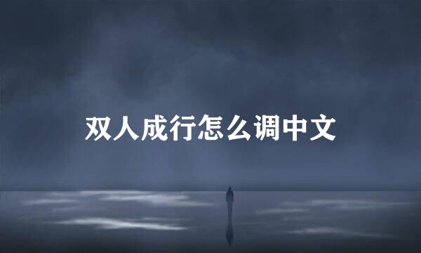 双人成行怎么调中文