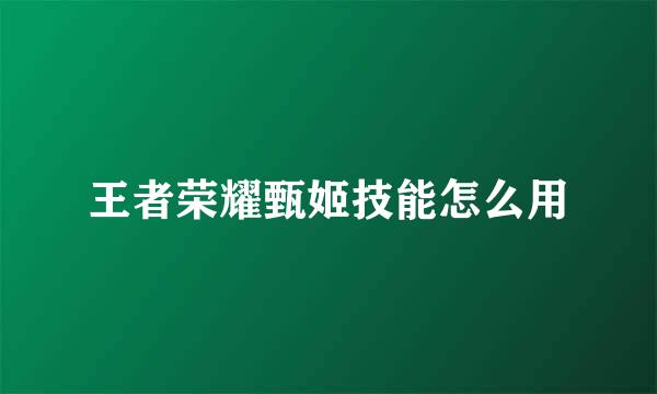 王者荣耀甄姬技能怎么用