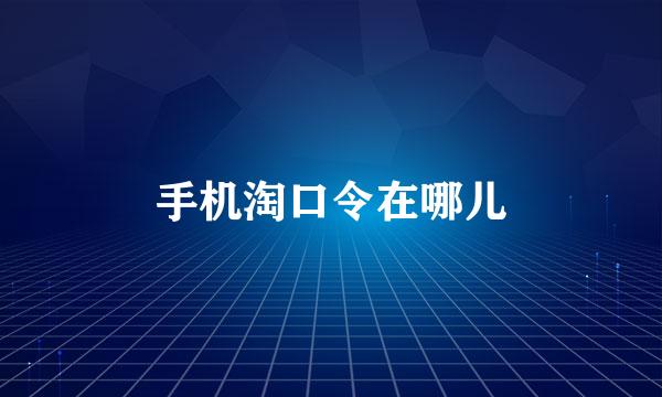 手机淘口令在哪儿