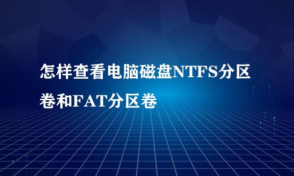 怎样查看电脑磁盘NTFS分区卷和FAT分区卷