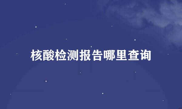核酸检测报告哪里查询