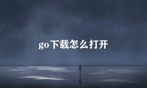 go下载怎么打开