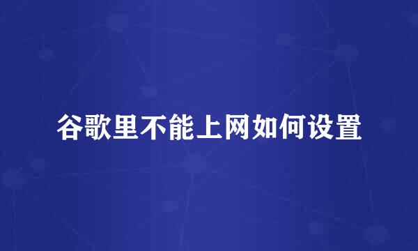 谷歌里不能上网如何设置