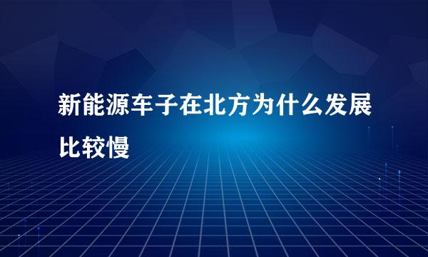 新能源车子在北方为什么发展比较慢