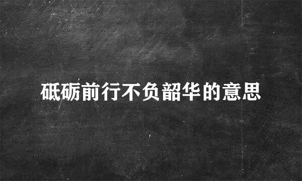 砥砺前行不负韶华的意思