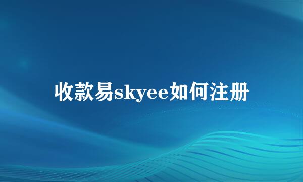 收款易skyee如何注册