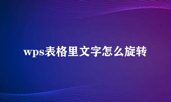 wps表格里文字怎么旋转