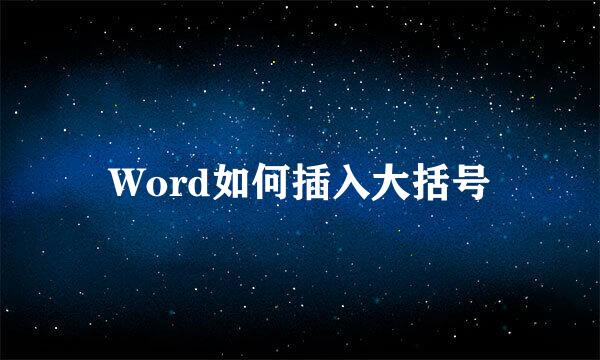 Word如何插入大括号