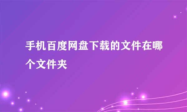 手机百度网盘下载的文件在哪个文件夹