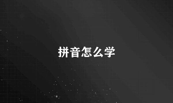 拼音怎么学