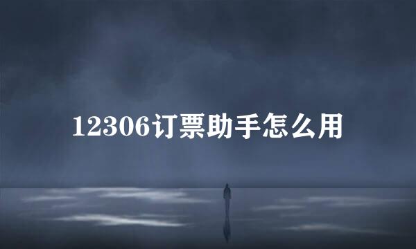 12306订票助手怎么用