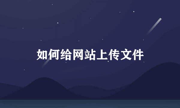 如何给网站上传文件