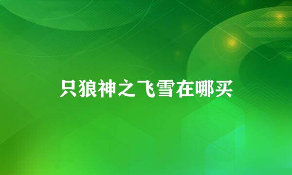 只狼神之飞雪在哪买