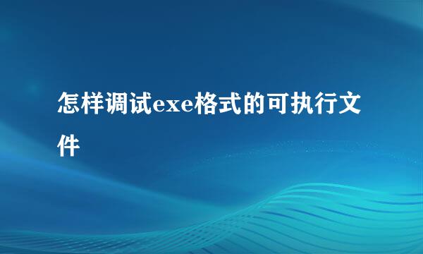 怎样调试exe格式的可执行文件