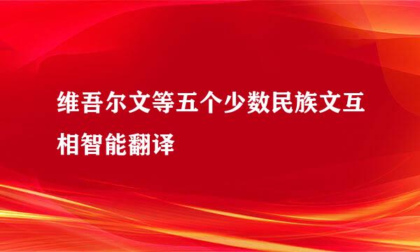 维吾尔文等五个少数民族文互相智能翻译