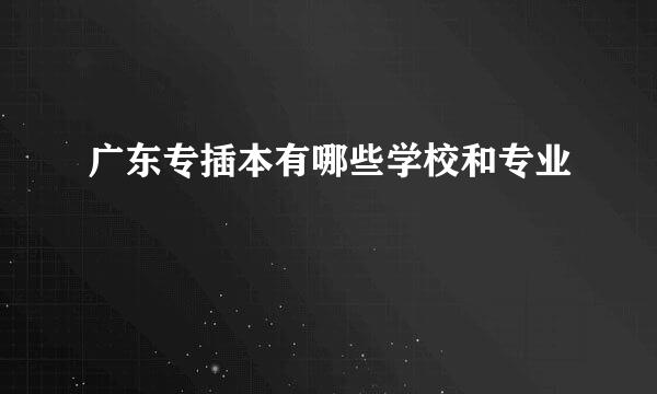 广东专插本有哪些学校和专业