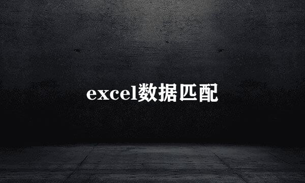 excel数据匹配