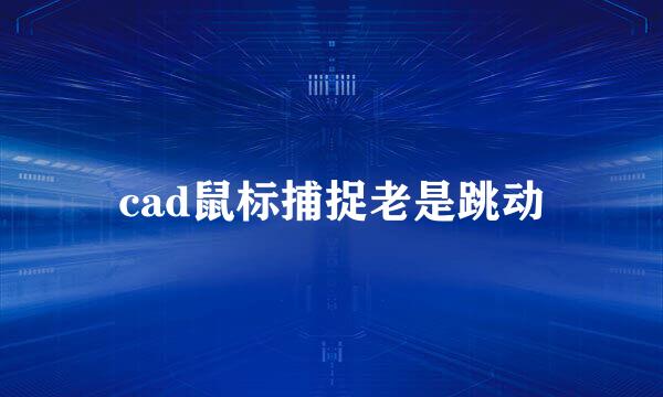 cad鼠标捕捉老是跳动