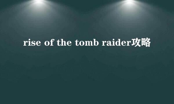 rise of the tomb raider攻略