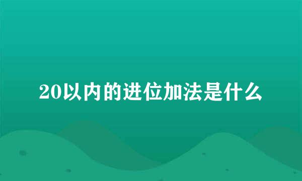 20以内的进位加法是什么