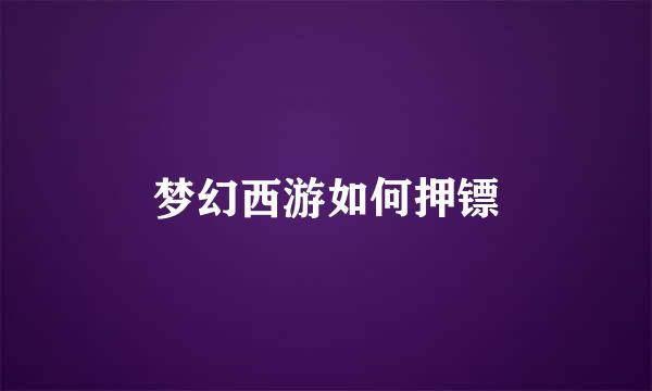 梦幻西游如何押镖