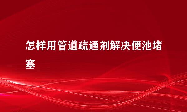 怎样用管道疏通剂解决便池堵塞